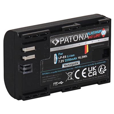 PATONA baterie pro foto Canon LP-E6NH 2250mAh Li-Ion Platinum USB-C nabíjení