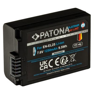 PATONA baterie pro foto Nikon EN-EL25 1250mAh Li-Ion Platinum USB-C nabíjení