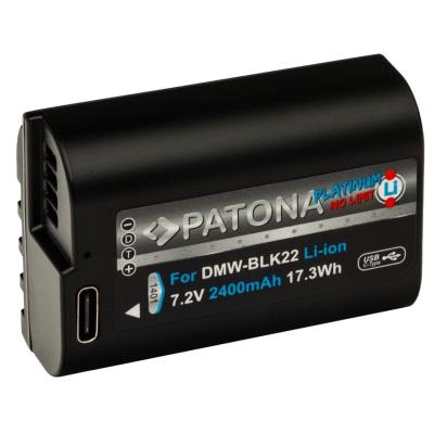 PATONA baterie pro digitální kameru Panasonic DMW-BLK22 2400mAh Li-Ion Platinum USB-C nabíjení