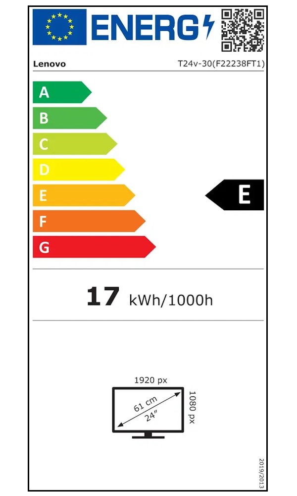 Lenovo T24v-30/ 23,8" IPS/ 1920x1080/ 16:9/ 250cd/m2cmd/ 1000:1 / 4ms/ HDMI/ VGA/ DP/ USB/ VESA/ PIVOT/ černý