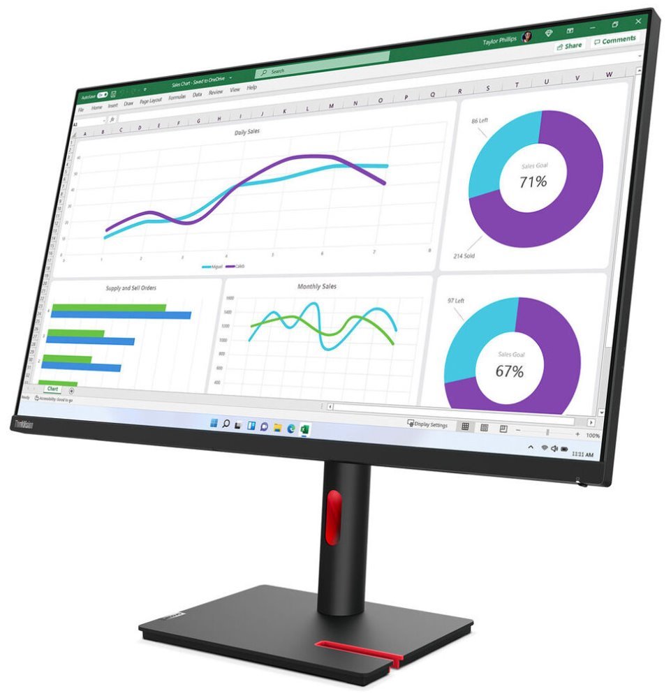 Lenovo T32p-30/ 31,5" IPS/ 3840x2160/ 16:9/ 350cd/m2cmd/ 1000:1 / 4ms/ HDMI/ DP/ USB/ RJ45/ VESA/ PIVOT/ černý