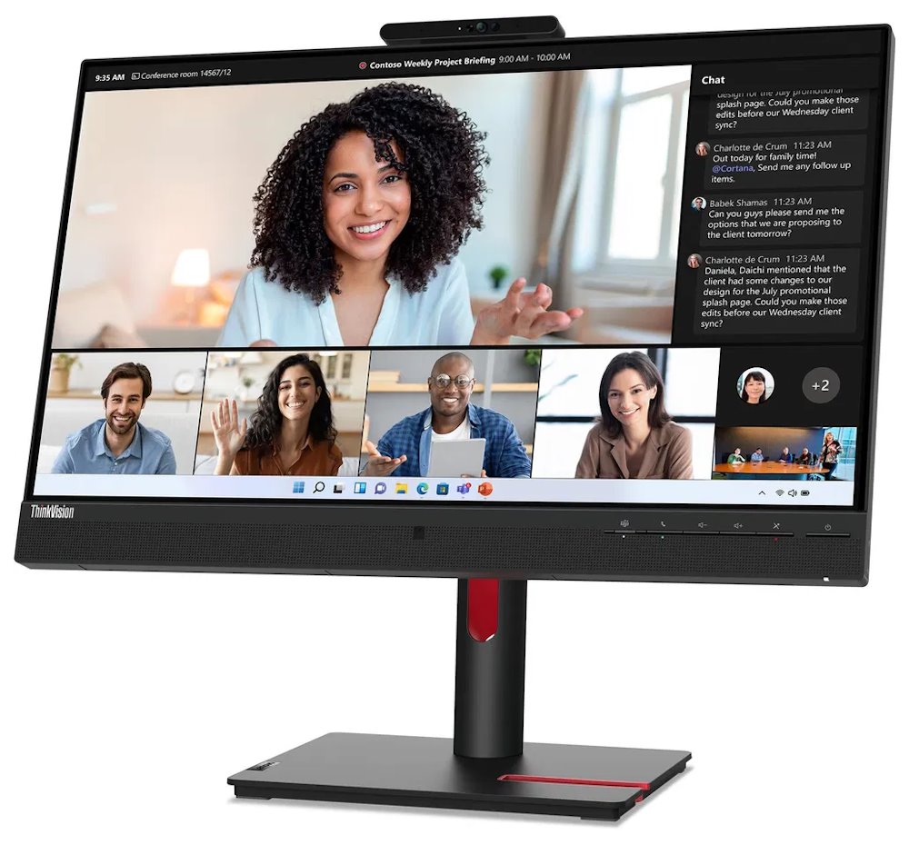 Lenovo T24mv-30/ 23,8" IPS/ 1920x1080/ 16:9/ 250cd/m2cmd/ 1000:1 / 4ms/ HDMI/ DP/ USB/ RJ45/ VESA/ PIVOT/ černý