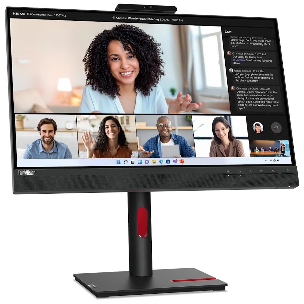 Lenovo T24mv-30/ 23,8" IPS/ 1920x1080/ 16:9/ 250cd/m2cmd/ 1000:1 / 4ms/ HDMI/ DP/ USB/ RJ45/ VESA/ PIVOT/ černý