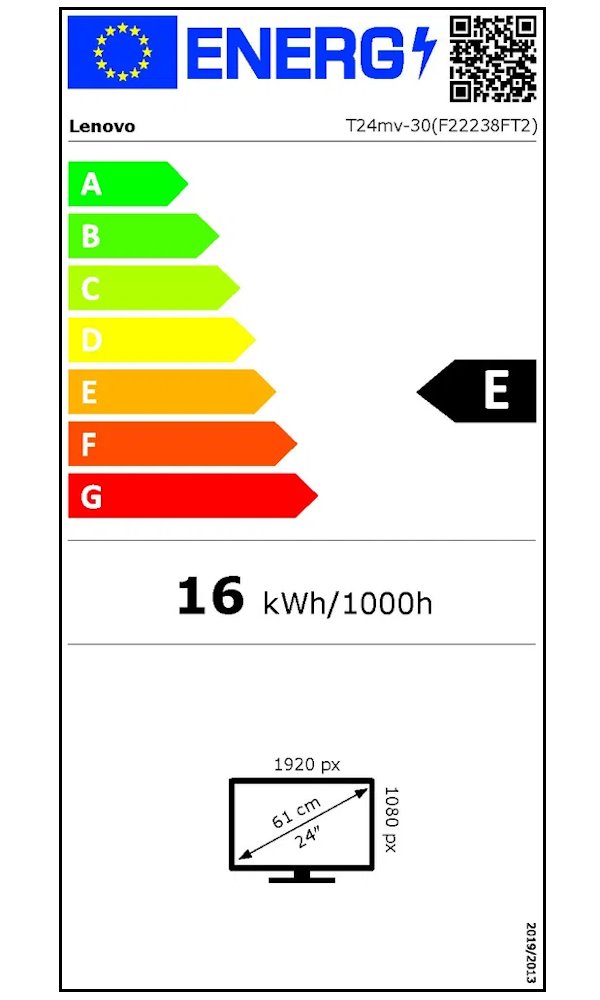 Lenovo T24mv-30/ 23,8" IPS/ 1920x1080/ 16:9/ 250cd/m2cmd/ 1000:1 / 4ms/ HDMI/ DP/ USB/ RJ45/ VESA/ PIVOT/ černý