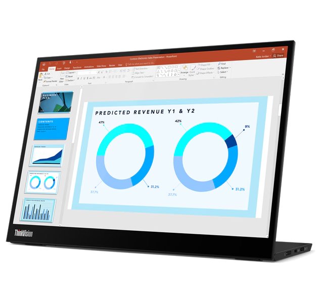 Lenovo ThinkVision M14d/ 14" IPS/ 2240x1400/ 16:10/ 300cd/m2cmd/ 1500:1 / 6ms/ USB/ VESA/ černý