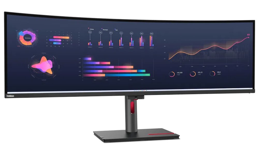 Lenovo P49w-30/ 49" IPS,prohnutý/ 5120x1440/ 32:9/ 350cd/m2 cmd/ 2000:1 / 4ms/ HDMI/ DP/ USB/ RJ45/ VESA/ černý