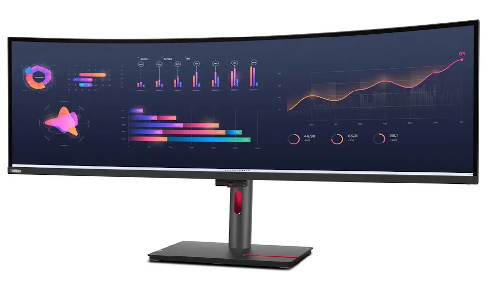 Lenovo P49w-30/ 49" IPS,prohnutý/ 5120x1440/ 32:9/ 350cd/m2 cmd/ 2000:1 / 4ms/ HDMI/ DP/ USB/ RJ45/ VESA/ černý