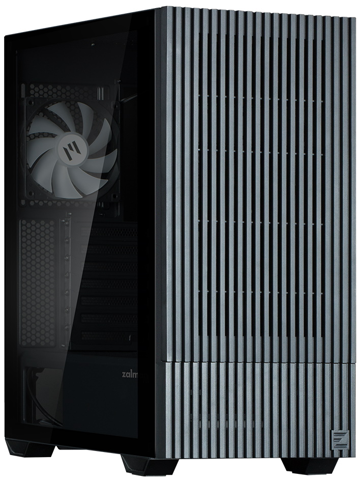 Zalman skříň Z10 DS / Middle Tower / 3x120mm fan / 2x USB 3.0 / USB-C / odnímatelný 15.6 displej / tvrzené sklo / černá