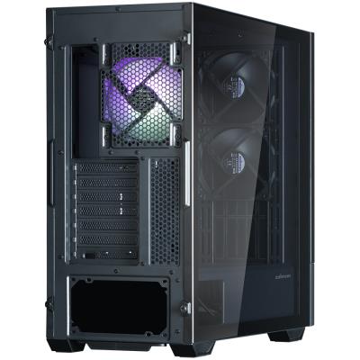 Zalman skříň Z10 DS / Middle Tower / 3x120mm fan / 2x USB 3.0 / USB-C / odnímatelný 15.6 displej / tvrzené sklo / černá