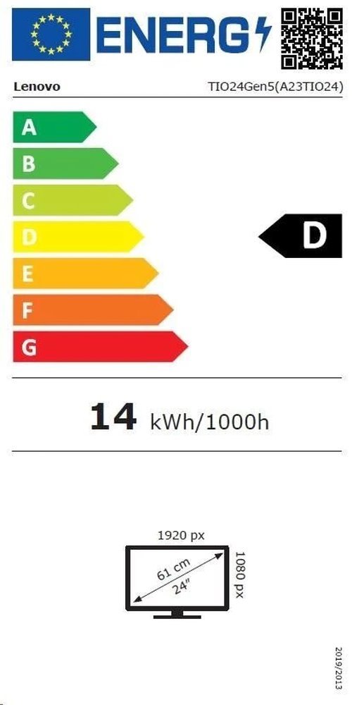 Lenovo TIO24 Gen5/ 23,8" IPS/ 1920x1080/ 16:9/ 250cd/m2cmd/ 1000:1 / 4ms/ HDMI/ DP/ USB/ VESA/ PIVOT/ černý