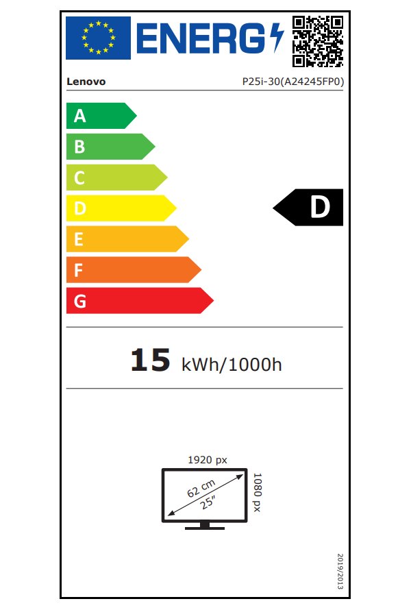 Lenovo P25i-30/ 24,5" IPS/ 1920x1080/ 16:9/ 250cd/m2cmd/ 1300:1 / 4ms/ HDMI/ DP/ VGA/ USB/ VESA/ PIVOT/ černý