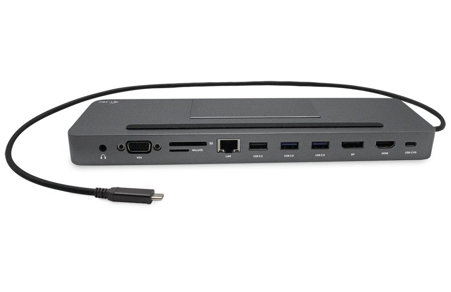 i-tec dokovací stanice USB-C Metal Ergonomic 4K 3x Display, Power Delivery 85W + univerzální nabíječka 100W (bundle)