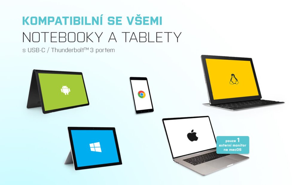 i-tec dokovací stanice USB-C Metal Ergonomic 4K 3x Display, Power Delivery 85W + univerzální nabíječka 100W (bundle)