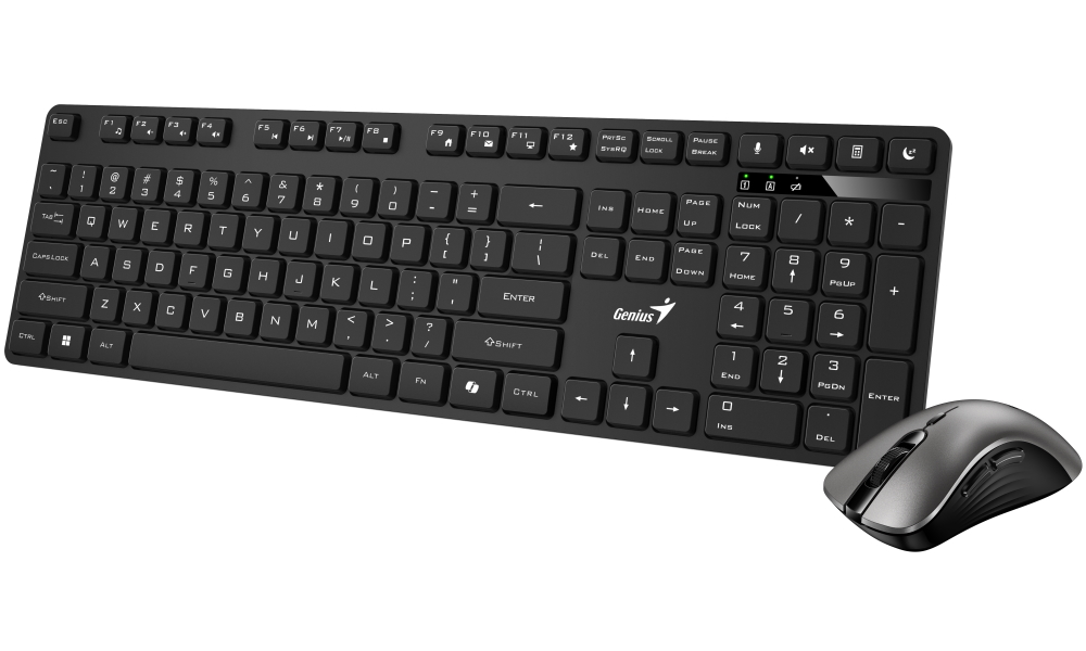 GENIUS KM-8216S/ Bezdrátový set 2,4GHz mini receiver/ Copilot/ USB/ černá/ CZ+SK layout