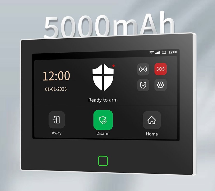 Xtend Home alarmový set, jednotka 7", 2x pohyb čidlo, 2x dveřní čidlo, 4x dálkové ovládání, 1x kouř čidlo, Tuya