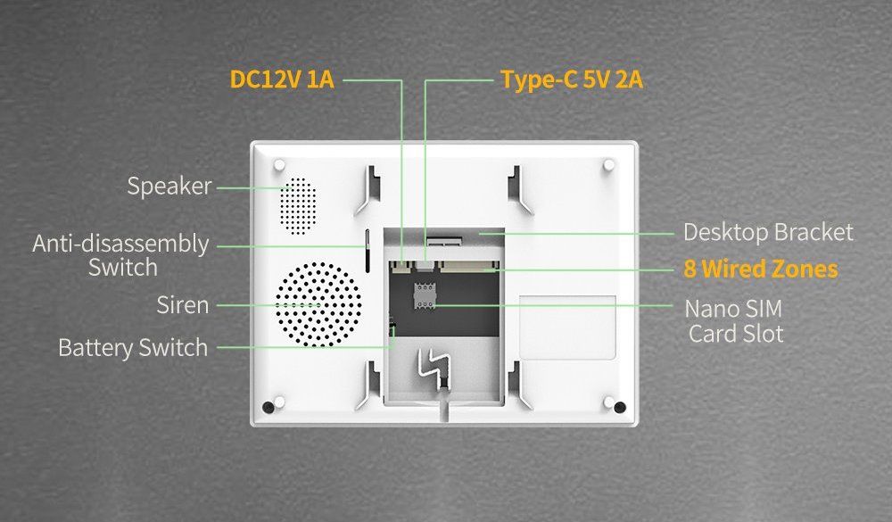 Xtend Home alarmový set, jednotka 7", 2x pohyb čidlo, 2x dveřní čidlo, 4x dálkové ovládání, 1x kouř čidlo, Tuya