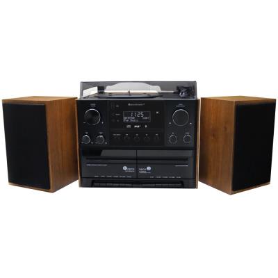 Soundmaster Elite line MCD5600BR/ Gramofon/ CD/ 2x kazeta/ BT/ DAB+/ MP3/ 2x5W/ Hnědo-černá
