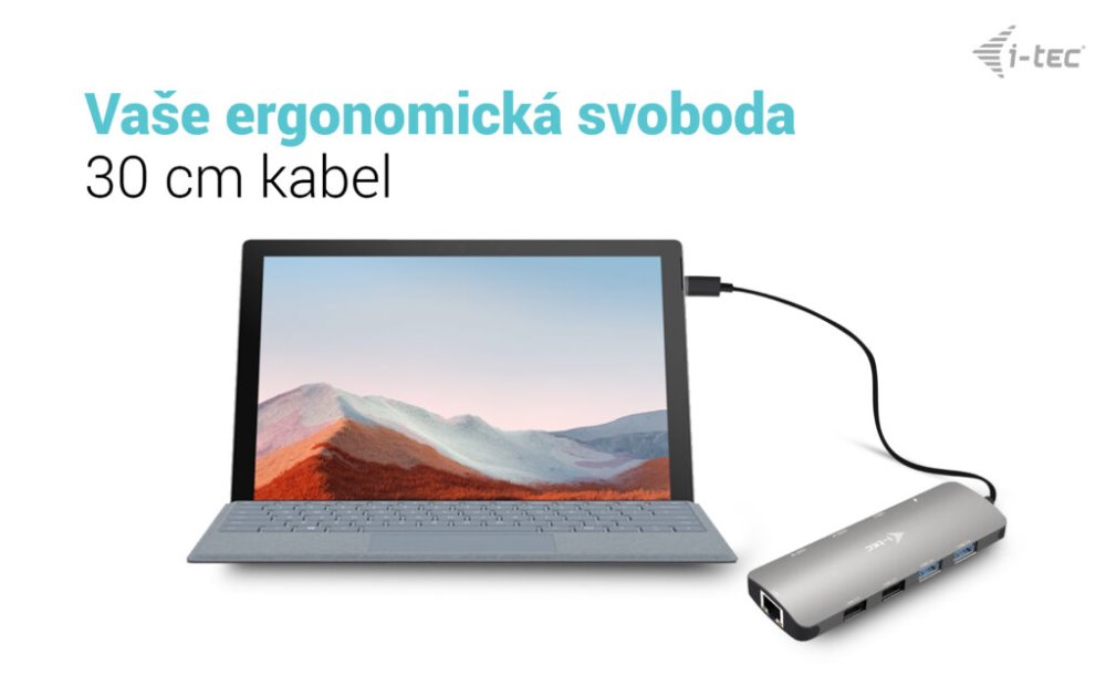 i-tec dokovací stanice USB-C Metal Nano 2x HDMI, Power Delivery 100W + univerzální nabíječka 100W (bundle)