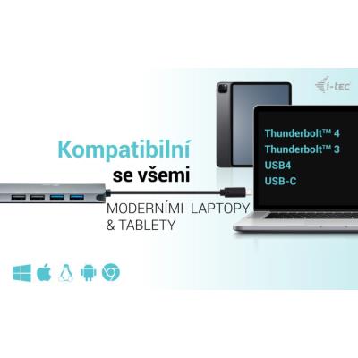 i-tec dokovací stanice USB-C Metal Nano 2x HDMI, Power Delivery 100W + univerzální nabíječka 100W (bundle)