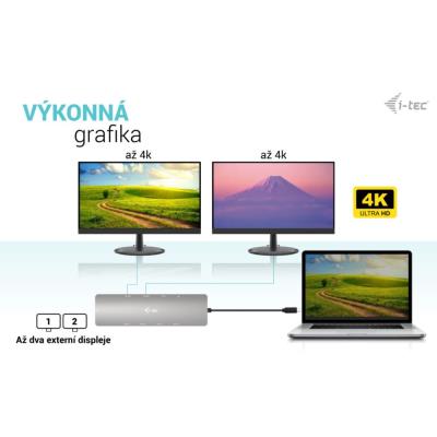 i-tec dokovací stanice USB-C Metal Nano 2x HDMI, Power Delivery 100W + univerzální nabíječka 100W (bundle)