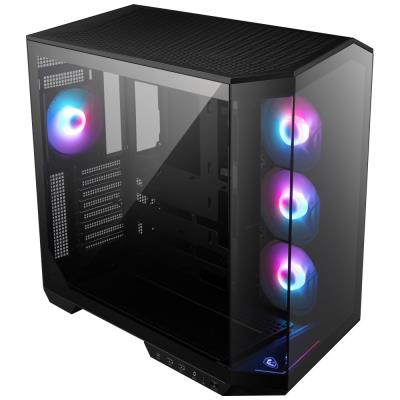 MSI skříň MAG PANO 100R PZ Black/ bez zdroje/ levé a přední sklo/ 4x 120 mm A-RGB fan/ 1x USB-C/ 1x USB3.2/ černá