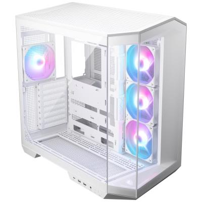 MSI skříň MAG PANO 100R PZ White/ bez zdroje/ levé a přední sklo/ 4x 120 mm A-RGB fan/ 1x USB-C/ 1x USB3.2/ bílá