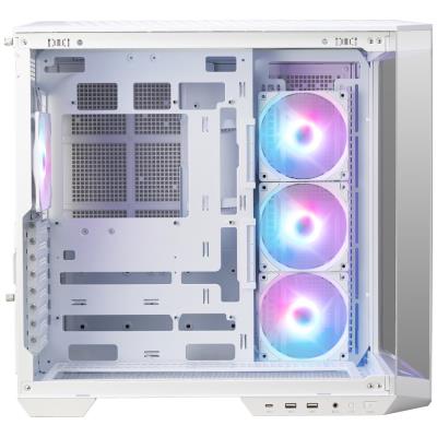 MSI skříň MAG PANO 100R PZ White/ bez zdroje/ levé a přední sklo/ 4x 120 mm A-RGB fan/ 1x USB-C/ 1x USB3.2/ bílá