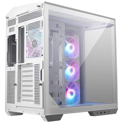 MSI skříň MAG PANO 100R PZ White/ bez zdroje/ levé a přední sklo/ 4x 120 mm A-RGB fan/ 1x USB-C/ 1x USB3.2/ bílá