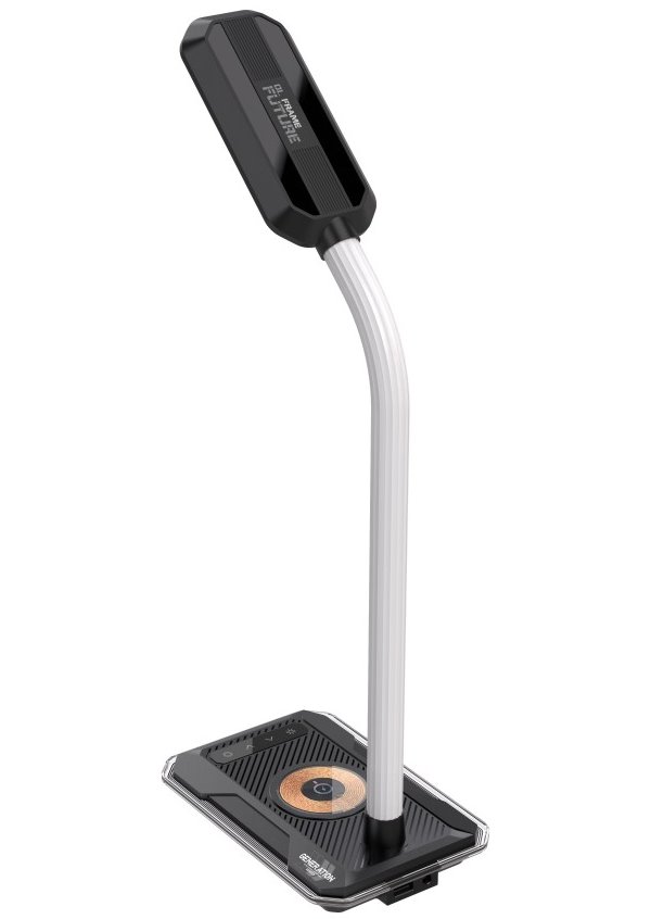 IMMAX LED stolní lampička GAMER RGB/ Qi nabíjení/ RGB/ 250lm/ 5V/2,1A/ USB výstup/ černá