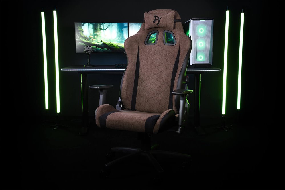 AROZZI herní židle AVANTI Soft Fabric Brown/ látkový povrch/ hnědá