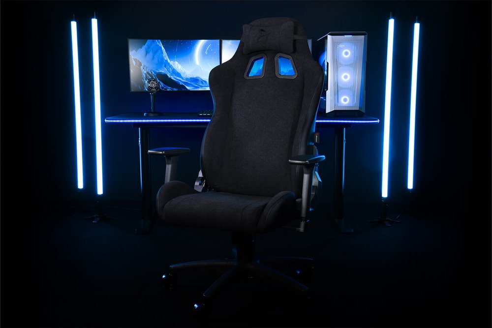 AROZZI herní židle AVANTI Soft Fabric Pure Black/ látkový povrch/ černá