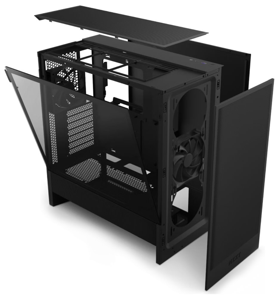 NZXT skříň H5 Flow edition / 2x120 mm fan / USB 3.0 / USB-C 3.1 / průhledná bočnice / mesh panel / černá