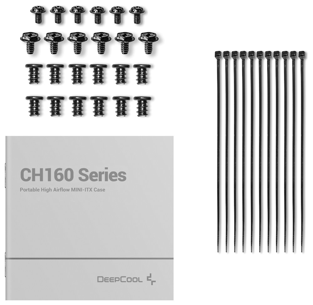 DEEPCOOL skříň CH160 / miniITX / USB 3.0 / USB-C / prosklená bočnice / držadlo / černá