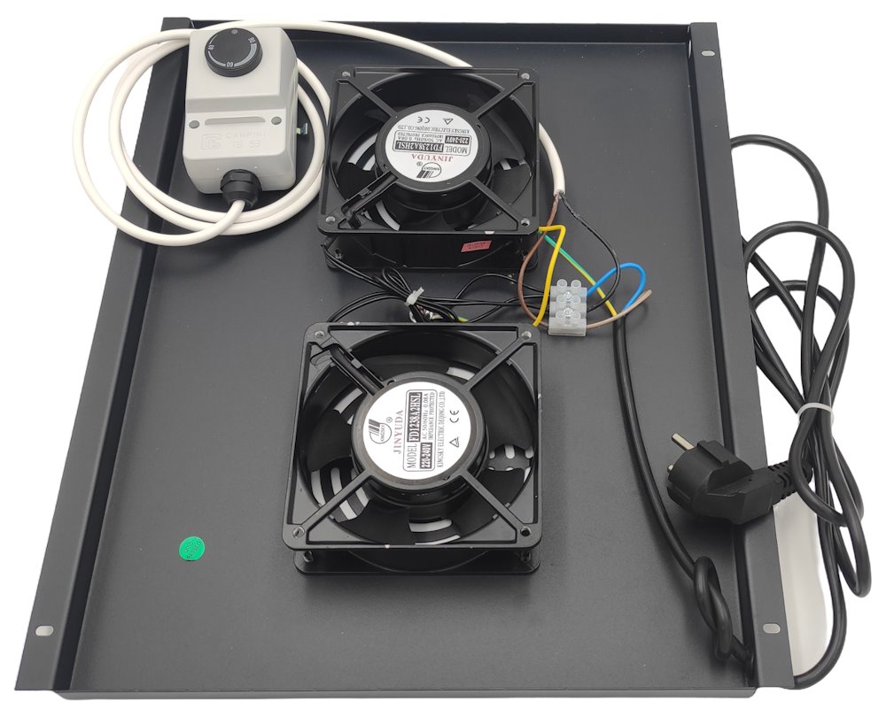 XtendLan Stropní Ventilace pro stojanové rozvadeče ECO hloubky 600mm, 2x ventilátor s termostatem