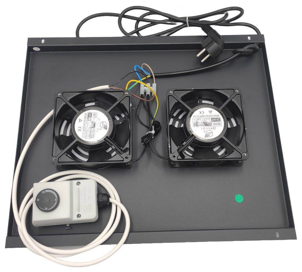XtendLan Stropní Ventilace pro stojanové rozvadeče ECO hloubky 600mm, 2x ventilátor s termostatem