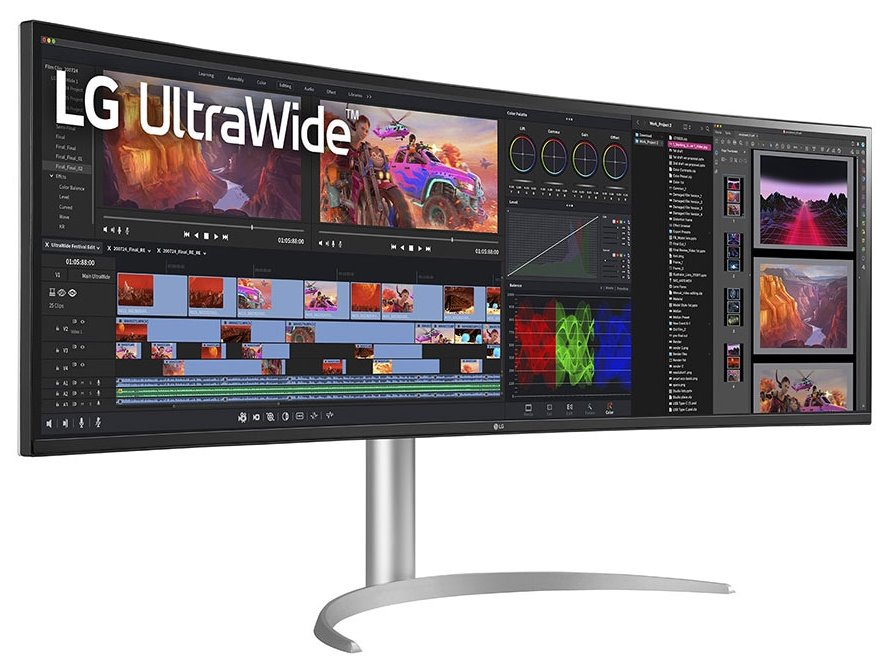 LG monitor 49WQ95C-W  IPS 49"/ 5120x1440 / 144Hz/400cdm / 5ms/ 1000:1/DP/HDMI/USB/ černo/stříbrný