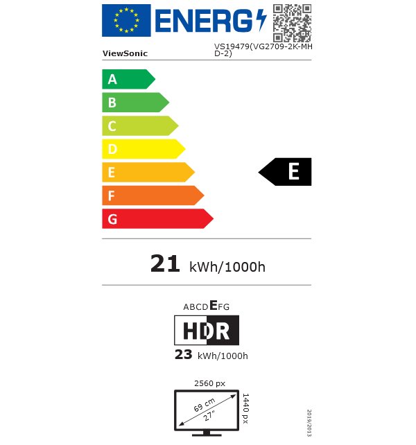 ViewSonic VG2709-2K-mhd-2 / 27"/ IPS/ 16:9/ 2560x1440/100Hz/4ms/ 350cd/m2/ DP/ HDMI/ PIVOT /výškově nastavitelný/speaker