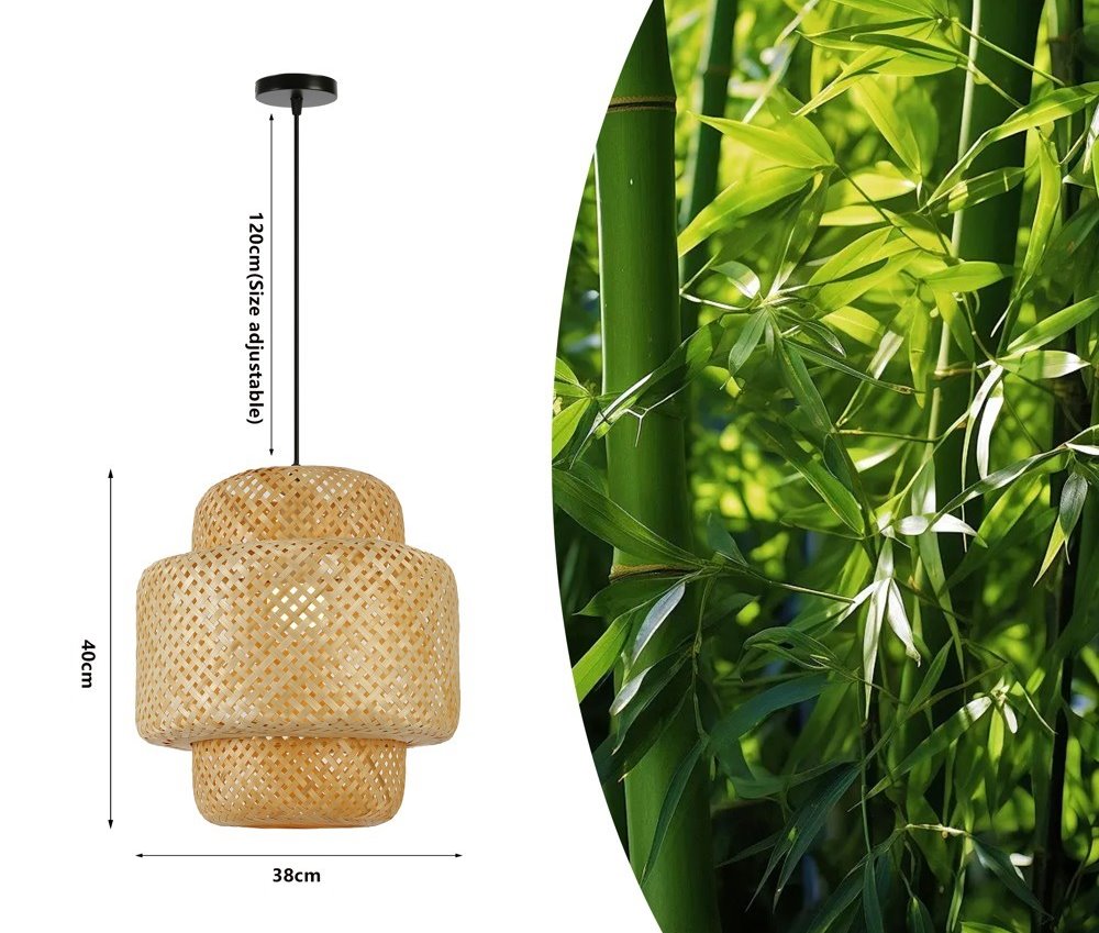 IMMAX BOHO HILO designové závěsné svítidlo, D38cm, E27. bambus