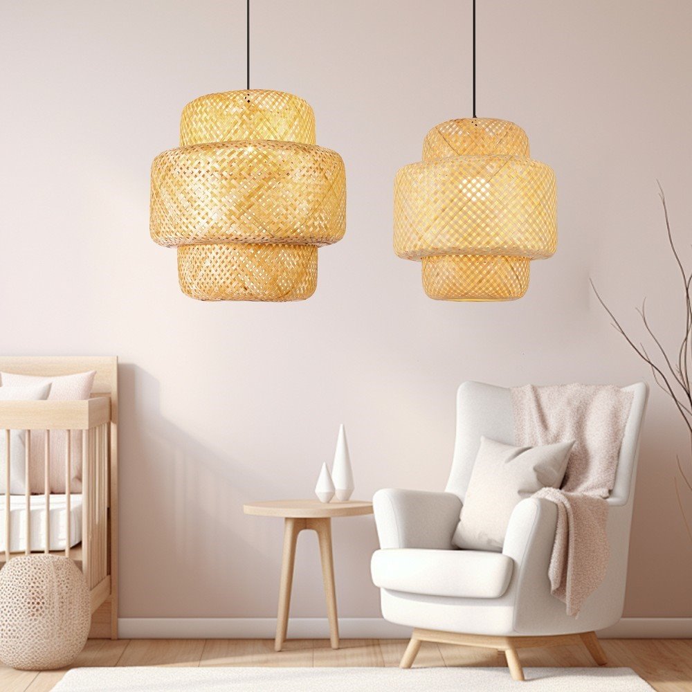 IMMAX BOHO HILO designové závěsné svítidlo, D38cm, E27. bambus