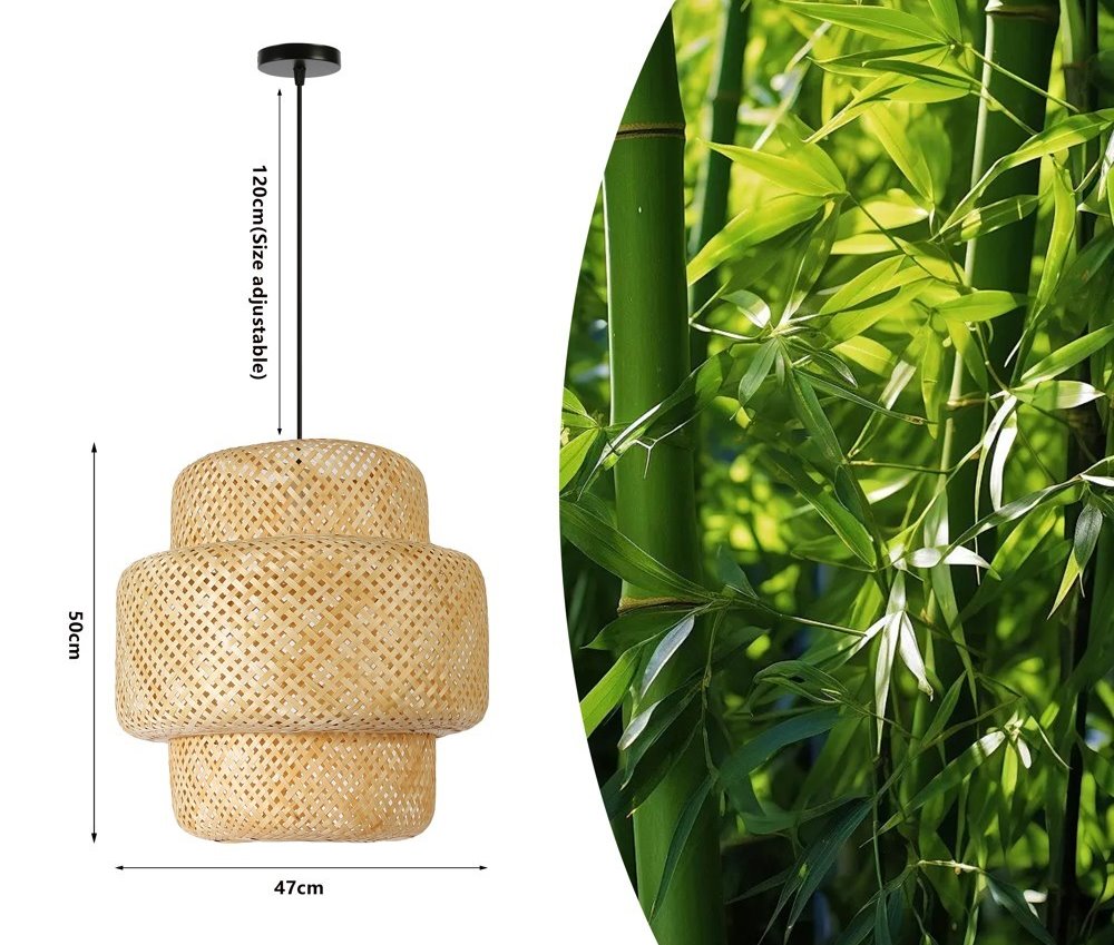 IMMAX BOHO HILO designové závěsné svítidlo, D50cm, E27, bambus