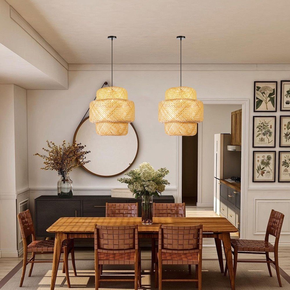 IMMAX BOHO HILO designové závěsné svítidlo, D50cm, E27, bambus