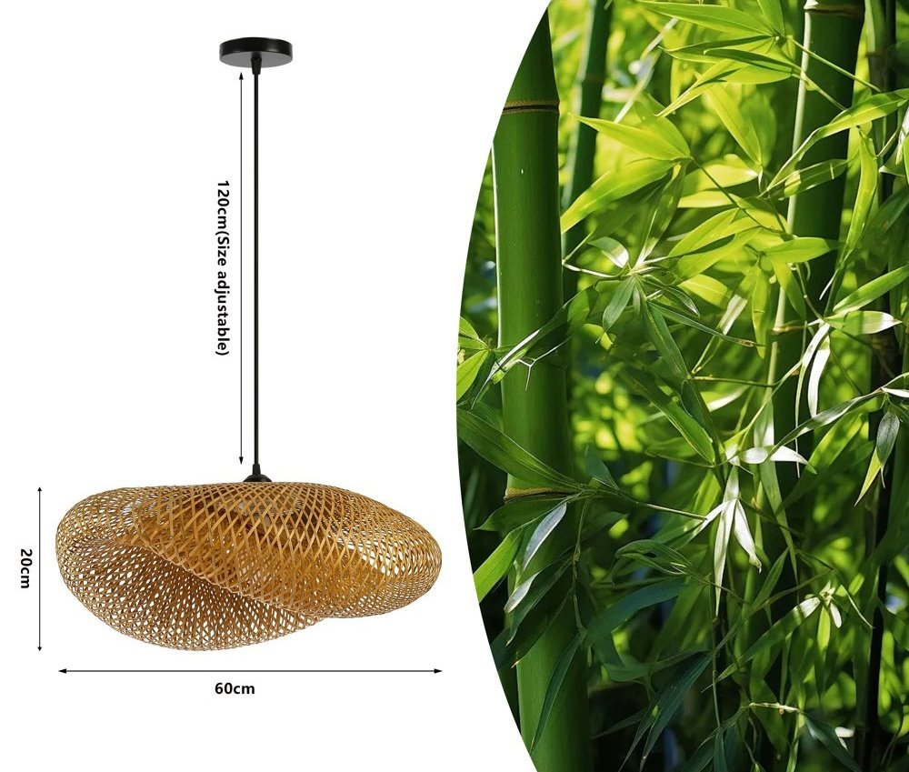 IMMAX BOHO HILO designové závěsné svítidlo, D60cm, E27, bambus