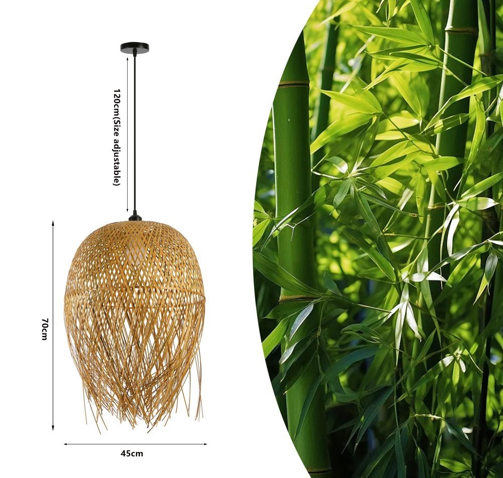 IMMAX BOHO HILO designové závěsné svítidlo, D45cm, E27, bambus