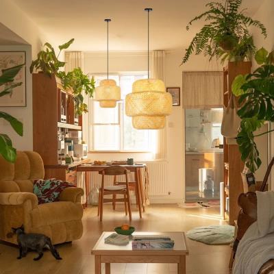 IMMAX BOHO HILO designové závěsné svítidlo, D38cm, E27. bambus