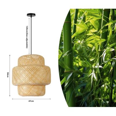 IMMAX BOHO HILO designové závěsné svítidlo, D50cm, E27, bambus