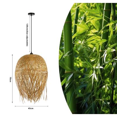 IMMAX BOHO HILO designové závěsné svítidlo, D45cm, E27, bambus