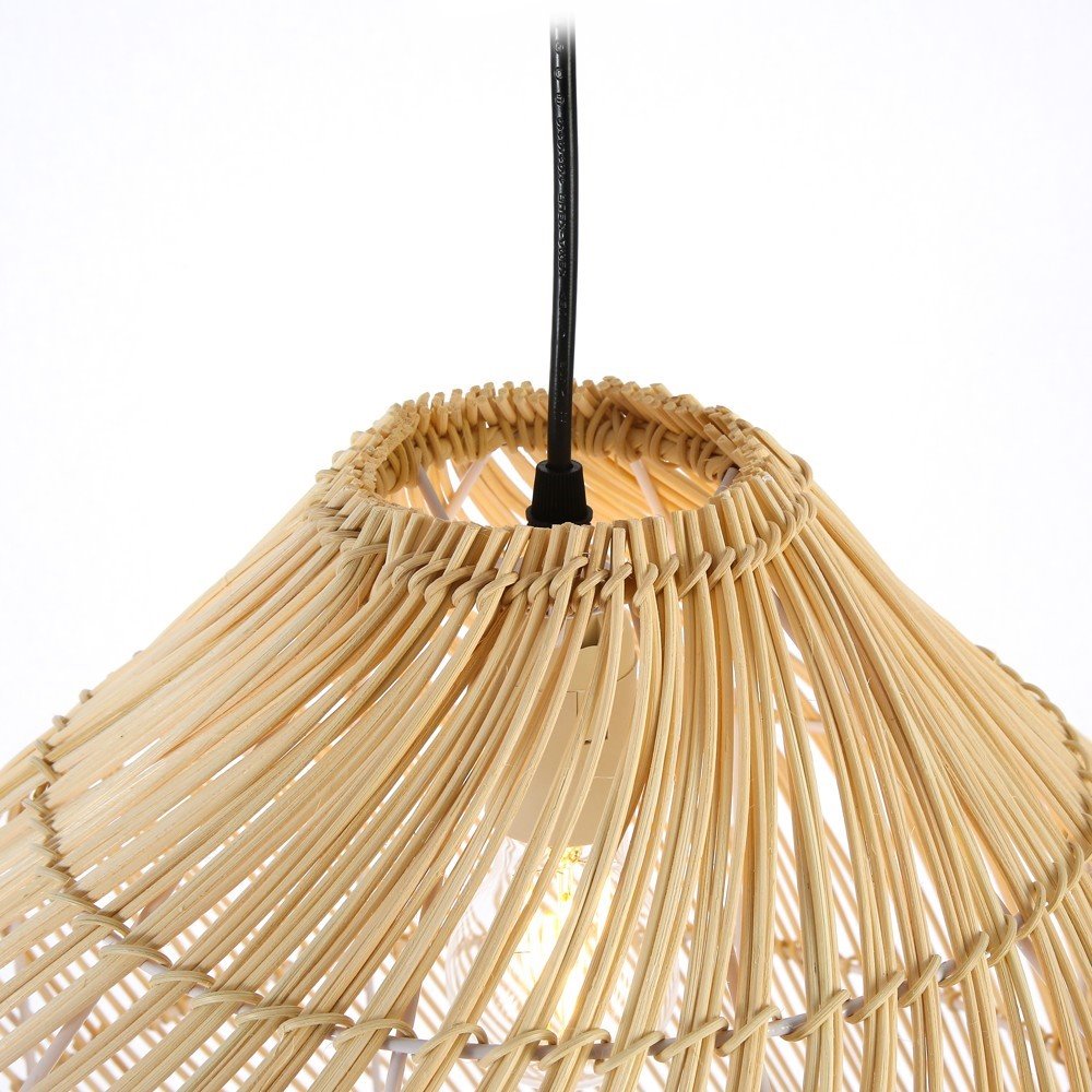 IMMAX BOHO PELO designové závěsné svítidlo, D40cm, E27, přírodní ratan