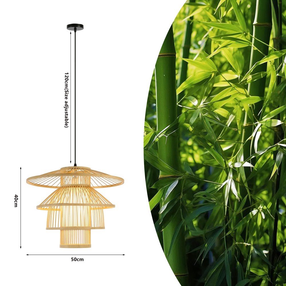 IMMAX BOHO PINCHOS designové závěsné svítidlo, D50cm, E27, bambusové dřevo