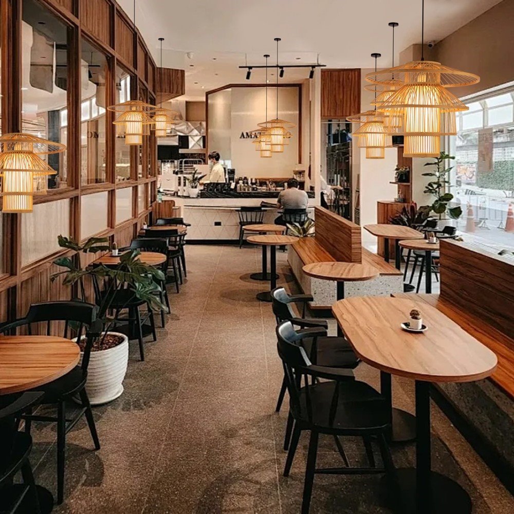 IMMAX BOHO PINCHOS designové závěsné svítidlo, D50cm, E27, bambusové dřevo