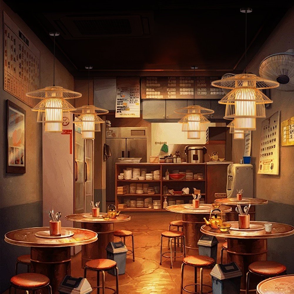 IMMAX BOHO PINCHOS designové závěsné svítidlo, D50cm, E27, bambusové dřevo